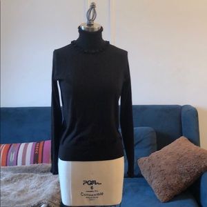 Kate Spade black ruffle turtleneck size small